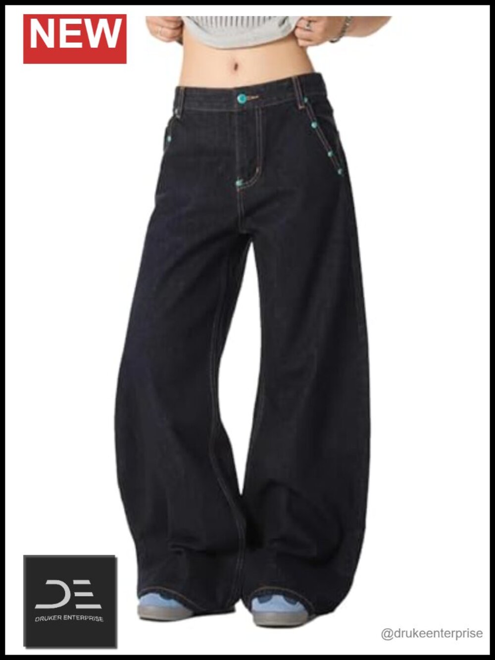 Vintage Wide Leg Baggy Jeans High Waisted Y2K Streetwear Pants
